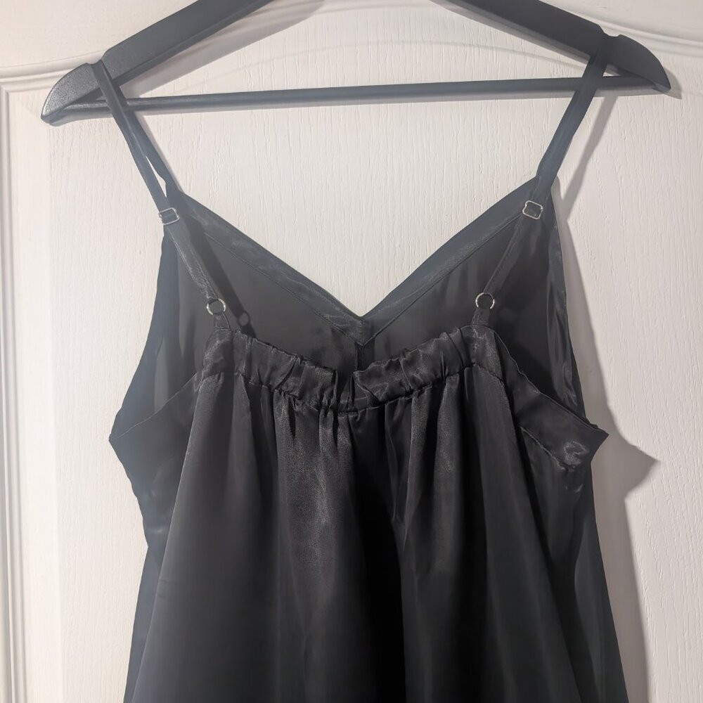 Athleta Black Satin Wide-Leg Slip Jumpsuit Pajama - Picture 11 of 16